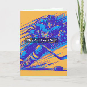 IJshockey Wenskaart "Speel je hart uit!" Kaart