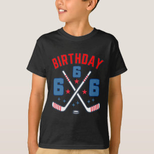 IJshockey Zes Verjaardag Jongen 6de Feest Jongens  T-shirt