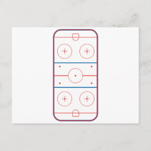 ijshockeybaan grafiek briefkaart