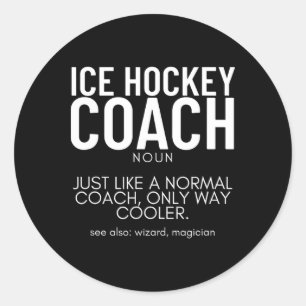 IJshockeycoach Definitie Trots Grappig IJshockey Ronde Sticker