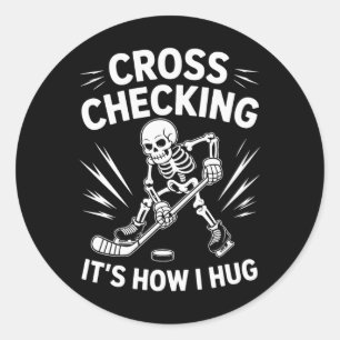 IJshockeycoach speler, controleren overdwars het i Ronde Sticker