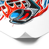 IJshockeyfan spelers patriottische 4 juli Ameri Poster (Hoek)