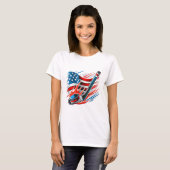 IJshockeyfan spelers patriottische 4 juli Ameri T-shirt (Voorkant volledig)