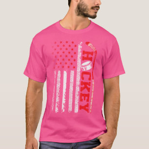 IJshockeyfan-spelers Patriottische IJshockey Ameri T-shirt
