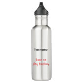 IJshockeyfles - rood schaats met woord Waterfles (Rechts)