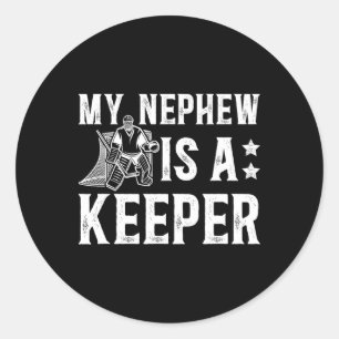 IJshockeykeeper Oom van een ijshockeydoelman Oom Ronde Sticker
