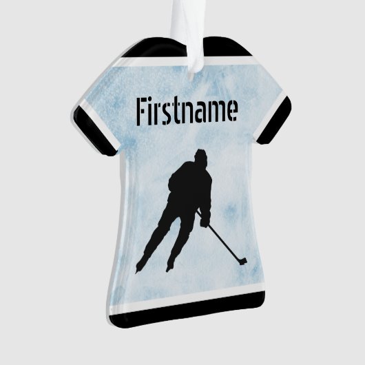 IJshockeykerstsieraad - Blauwe ijsschots Ornament (voorkant)