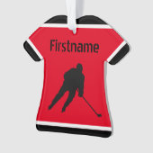 IJshockeykerstsieraad - rode zwarte trui Ornament (voorkant)