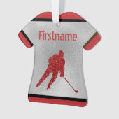 IJshockeykerstsieraad - spartelrode trui Ornament (voorkant)