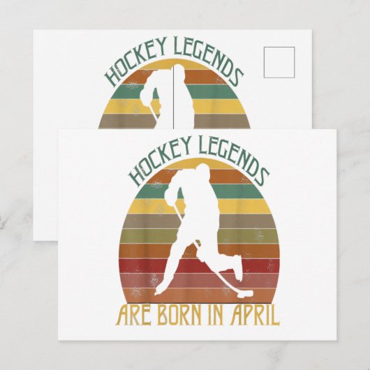 IJsHockeylegendes Zijn Geboren In April Verjaardag Briefkaart (Voorkant / Achterkant)