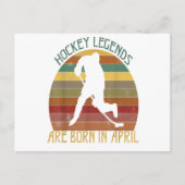 IJsHockeylegendes Zijn Geboren In April Verjaardag Briefkaart (Voorkant)