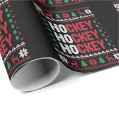 IJshockeyliefhebber Kerstman Grappig Sportteam Cadeaupapier (Rol Hoek)