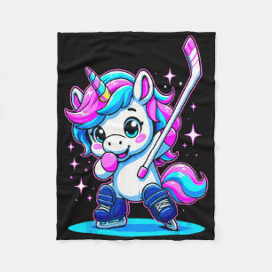 IJshockeymeisje Dabbing Eenhoorn Fleece Deken