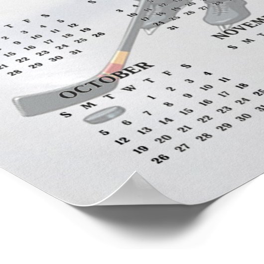 IJshockeyontwerp 2025 kalenderposter Poster (Hoek)