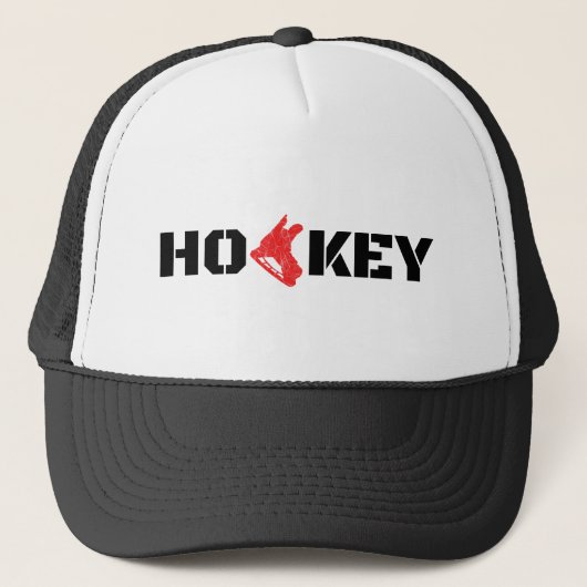 IJshockeypet - Rood schaats Trucker Pet (Voorkant)