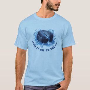 IJshockeypuck wintersportontwerp T-shirt