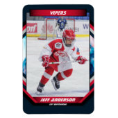 ijshockeyspeler aandenken aan cool blue custom magneet (Verticaal)