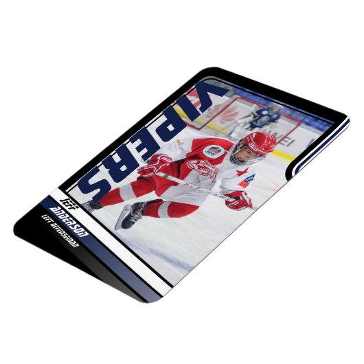 ijshockeyspeler aandenken aan dynamisch blauw magneet (Linkerzijde)