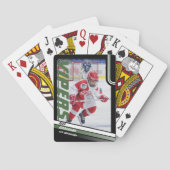 ijshockeyspeler aandenken aan dynamisch groen pokerkaarten (Achterkant)