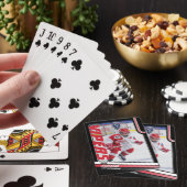 ijshockeyspeler aandenken aan dynamisch rood pokerkaarten (Insitu)