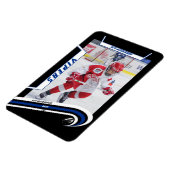 ijshockeyspeler aandenken aan levendig blauw zwart magneet (Linkerzijde)
