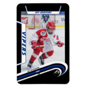 ijshockeyspeler aandenken aan levendig blauw zwart magneet (Verticaal)