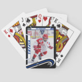 ijshockeyspeler aandenken aan levendige blauwe cus pokerkaarten (Achterkant)