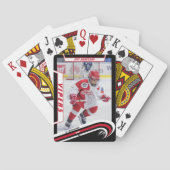 ijshockeyspeler aandenken aan levendige rode gewoo pokerkaarten (Achterkant)