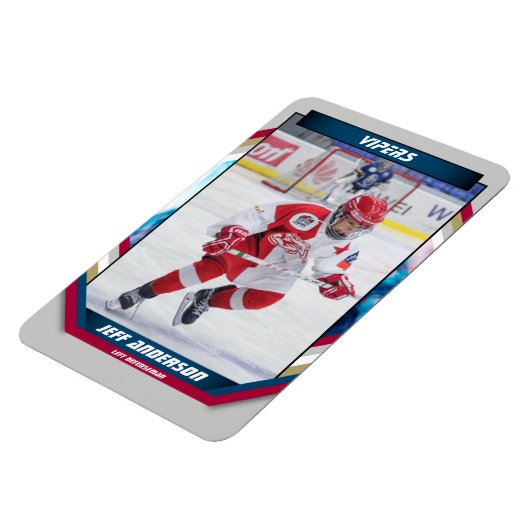 ijshockeyspeler aandenken op cool grey custom magneet (Linkerzijde)
