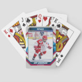 ijshockeyspeler aandenken op cool grey custom pokerkaarten (Achterkant)