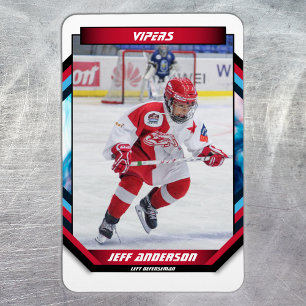 ijshockeyspeler aandenken op koele rode aangepaste magneet