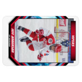 ijshockeyspeler aandenken op koele rode aangepaste magneet (Horizontaal)