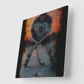 IJshockeyspeler bij zonsondergang Vierkante Klok (Hoek)