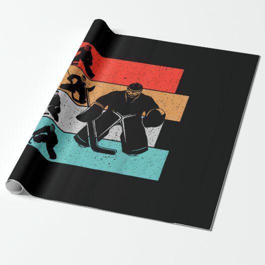 IJshockeyspeler Cadeaupapier (Uitgerold)