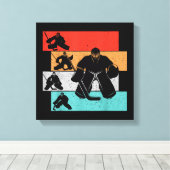 IJshockeyspeler Canvas Afdruk (Insitu (Houten vloer))