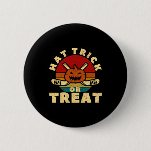 IJshockeyspeler Coach Halloween Pompoen Hoed Tric Ronde Button 5,7 Cm