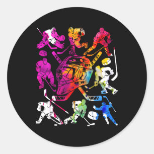 IJshockeyspeler Cool IJshockey Ronde Sticker