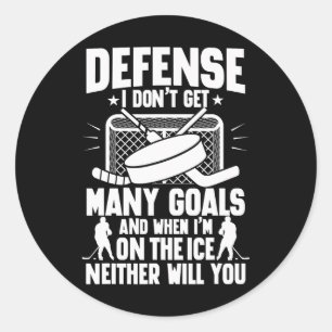 IJshockeyspeler Doelman Verdediging Ik Scoor Niet Ronde Sticker