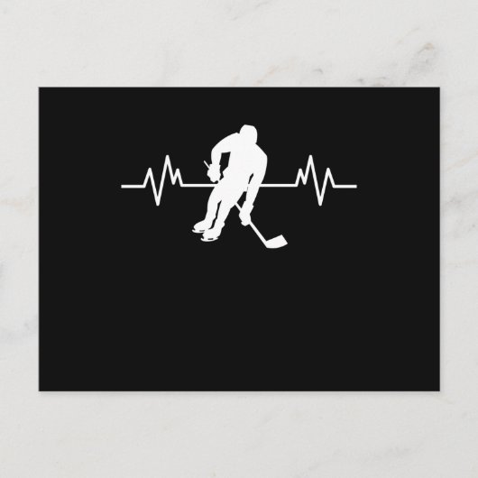 IJshockeyspeler Hartslag Leuk Fun Sportief Cadeau Briefkaart (Voorkant)