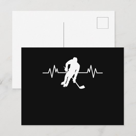 IJshockeyspeler Hartslag Leuk Grappig Sport Cadeau Briefkaart (Voorkant / Achterkant)