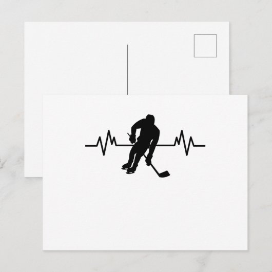 IJshockeyspeler Hartslag Leuk Grappig Sportcadeau Briefkaart (Voorkant / Achterkant)