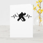 IJshockeyspeler Hartslag Leuk Grappig Sportcadeau Kaart (Gele Bloem)