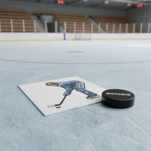 IJshockeyspeler in blauwe uniform Servet