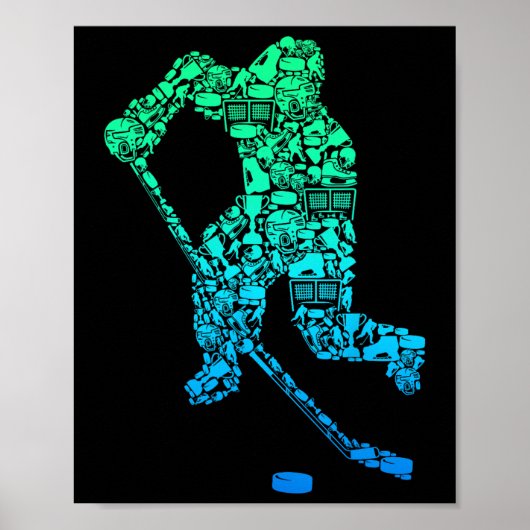 IJshockeyspeler Jeugd Mannen Kinderen Jongens  Poster (Voorkant)