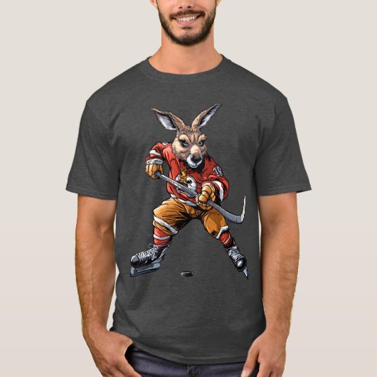 IJshockeyspeler kangoeroe T-shirt (Voorkant)