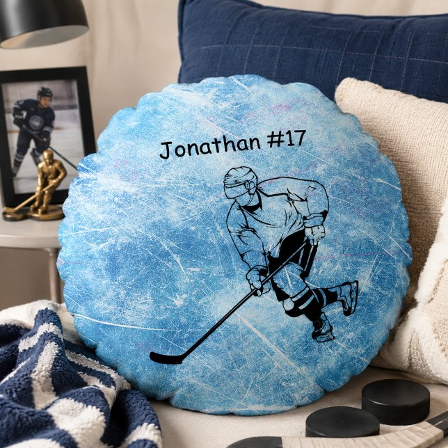IJshockeyspeler Rond Kussen (Creator heeft geüpload)