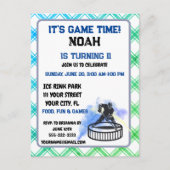 IJshockeyspeler sportthema uitnodigingskaart Uitnodiging Briefkaart (Voorkant)