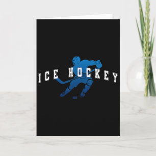 IJshockeyspeler Team Blauw Varsity-tekst Kaart
