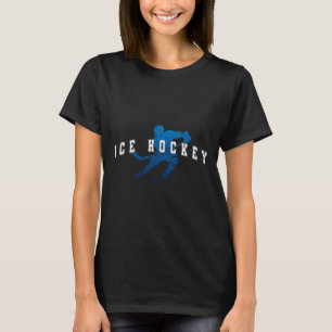IJshockeyspeler Team Blauw Varsity Tekst T-shirt