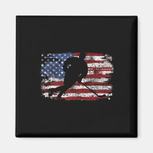 IJshockeyspeler Usa Amerikaanse Vlag 4 juli Gi Magneet